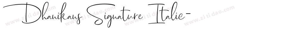 Dhanikans Signature Italic字体转换